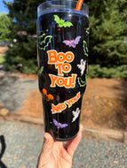 Light up- Boo To You! Orange Straw